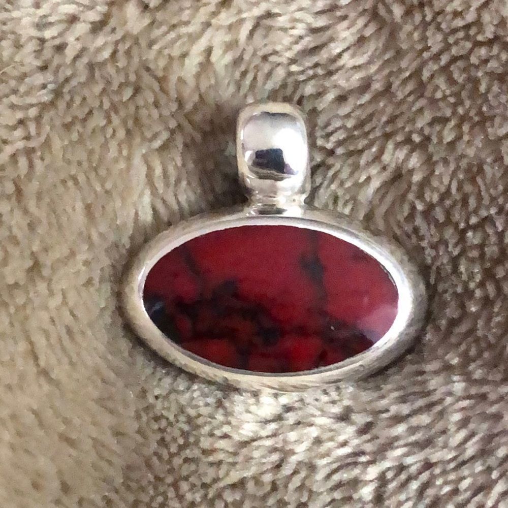TAXCO Red Jasper Sterling Silver Pendant